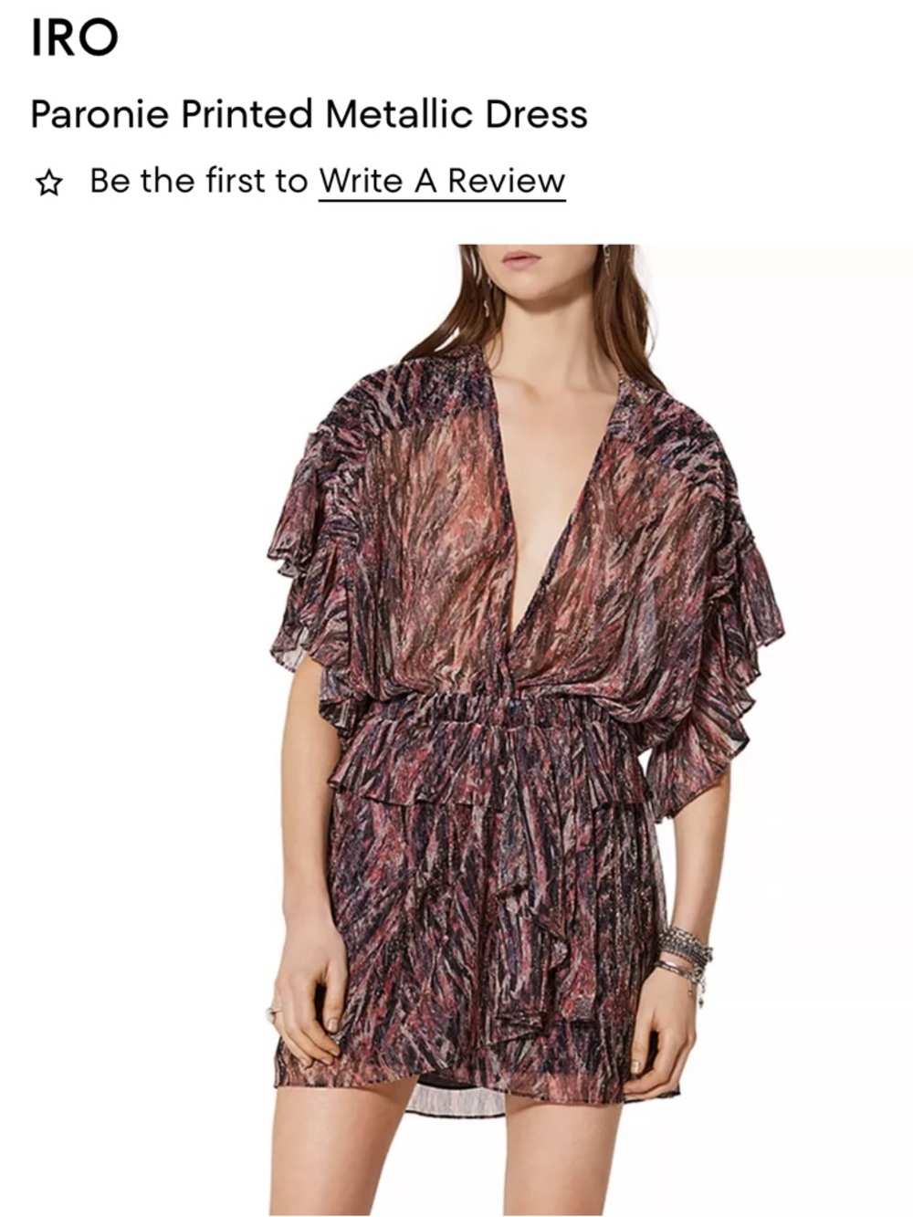 IRO Paronie Printed Metallic Dress
